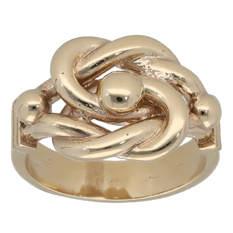 Slim pearl rings-9ct Gold Knot Ring Size Z+1