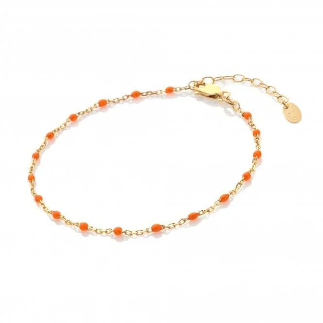 Cultured pearl bracelets-Ocean Orange Bracelet DL657