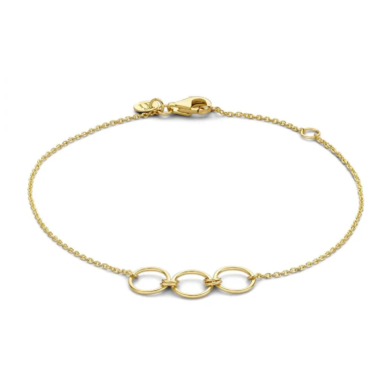 Flat link bracelets-Belleville Anna 14 karat gold bracelet with rings