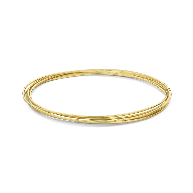 Layered metal bracelets-Cour d'Honneur Adora 14 karat gold bangles with 5 bracelets