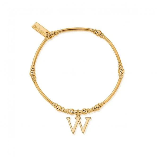 Swirl pattern bracelets-Gold Iconic Initial Bracelet - Letter W