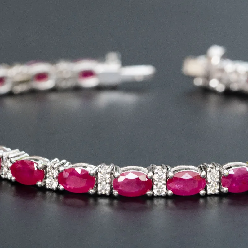 Vivid druzy bangles-Milani - 10.00 carat natural Ruby bracelet with 1.30 carat natural diamonds D-F VS