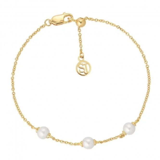 Cord edge bangles-Freshwater Pearls Padua Tre Bracelet SJ-B22225-P-YG