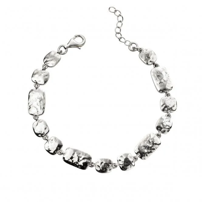 Slim star bracelets-Beginnings Sterling Silver Hammered Multi Link Bracelet B5199