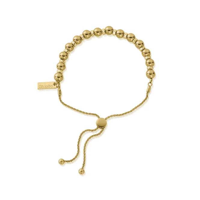 Thin frame bracelets-Gold Sparkle Ball Adjuster Bracelet GBSBA