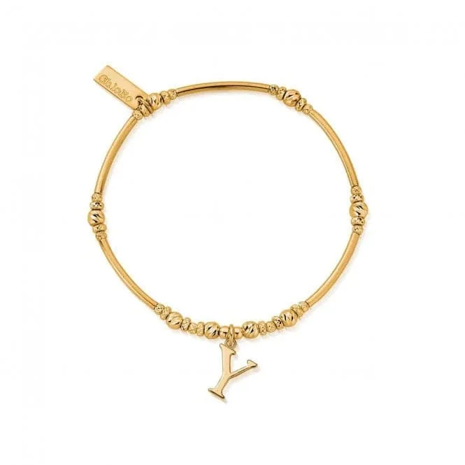 Moon theme bracelets-Gold Iconic Initial Bracelet - Letter Y