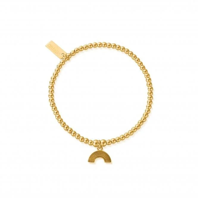 Flat knot bangles-Gold Cute Charm Rainbow Bracelet GBCC3070