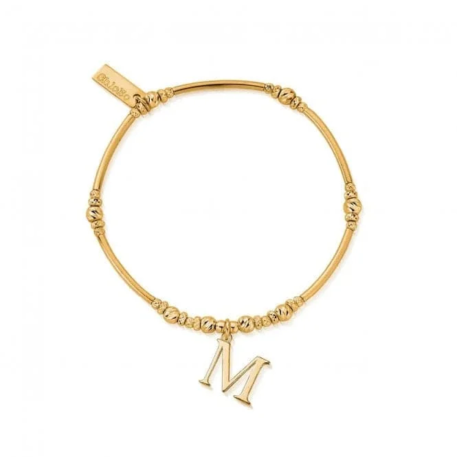 Fold charm bangles-Gold Iconic Initial Bracelet - Letter M