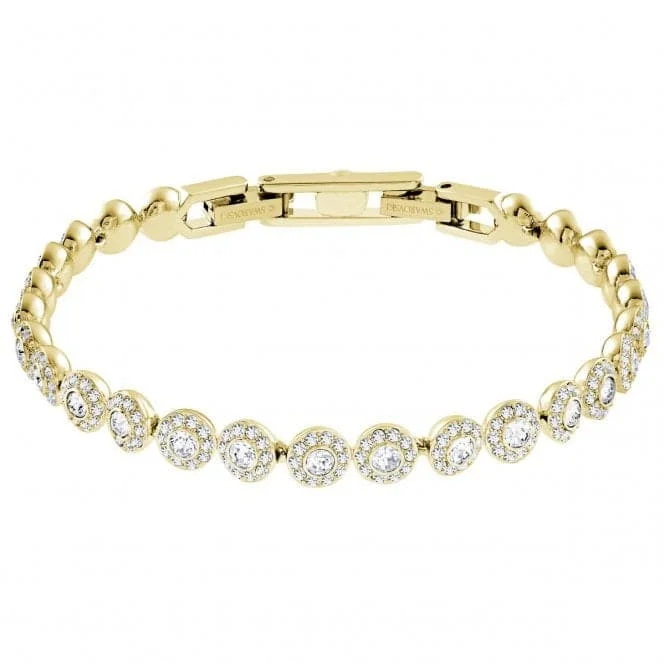 Pure link bracelets-Gold-tone Una Angelic Round Cut Tennis Bracelet 5505469