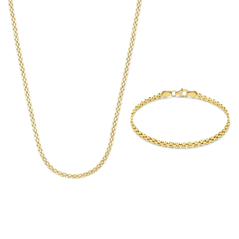 Slim pearl bangles-Cadeau d'Isabel 14 karat gold necklace and bracelet gift set