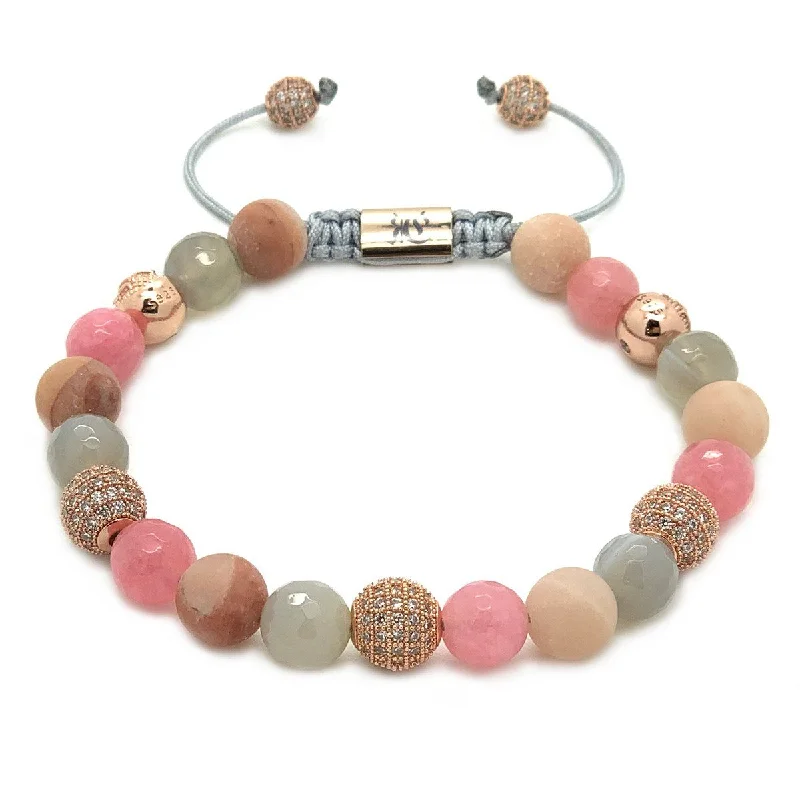 Clear bead bangles-Women's Beaded Bracelet Pink Aventurine, Agate, Pink Jade