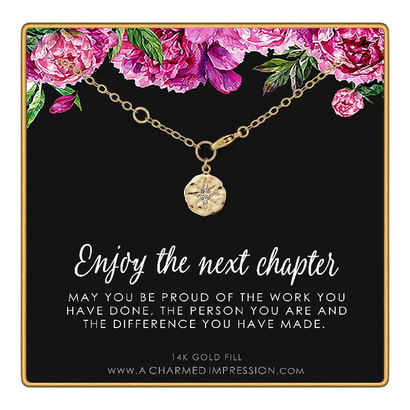 Thick chain bracelets-A Charmed Impression Retirement Gift for Women • Enjoy The Next Chapter • Diamond Starburst Charm Bracelet• Gold • Congratulations • You'll be Missed • Be Proud of The Difference You Have Made