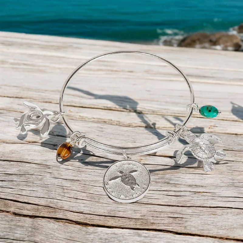 Thin cord bracelets-Turtle Bracelet for Women, Sea Turtle Bangle Bracelet, Turtle Charm Bracelet, Adjustable Bracelet for Women, Expandable Bracelet with Turtle