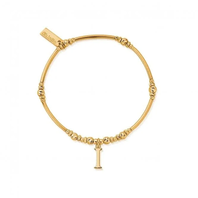 Heavy gem bangles-Gold Iconic Initial Bracelet - Letter I