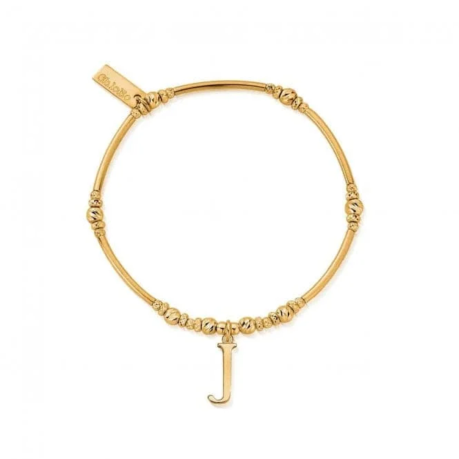 Slim pearl bangles-Gold Iconic Initial Bracelet - Letter J