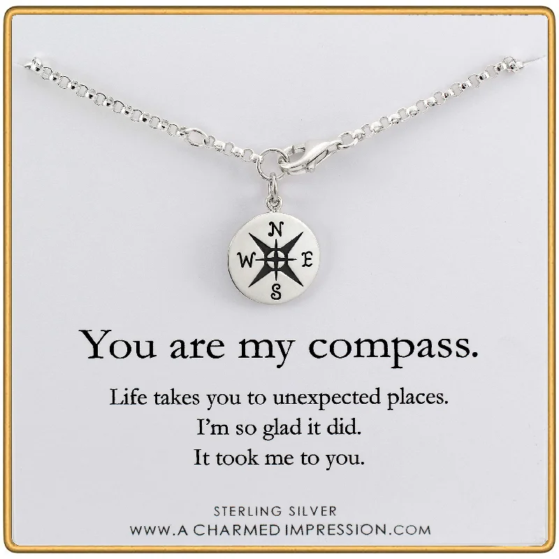 Clustered gem bracelets-You are My Compass • I'd be Lost Without You • Intentional Charm Bracelet • Unique Handcrafted Gift for Wife/Girlfriend/Best Friend