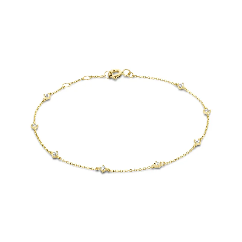 Cord edge bangles-Rivoli Esmée 14 karat gold bracelet with zirconia stones