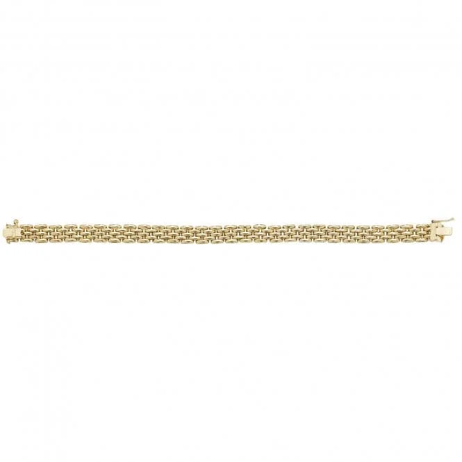 Slim star bracelets-9ct Yellow Gold Brick Link Bracelet BR561