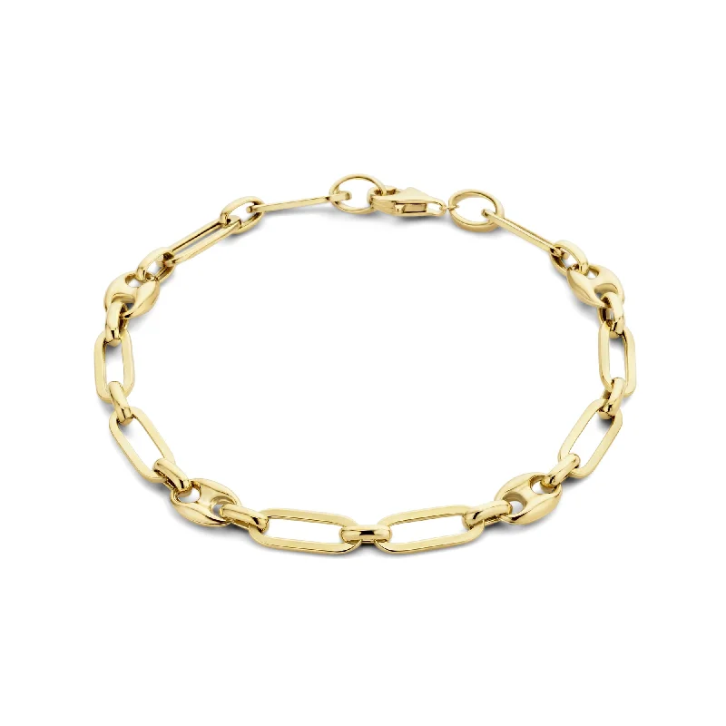 High shine bracelets-Aidee Demie 14 karat gold link bracelet