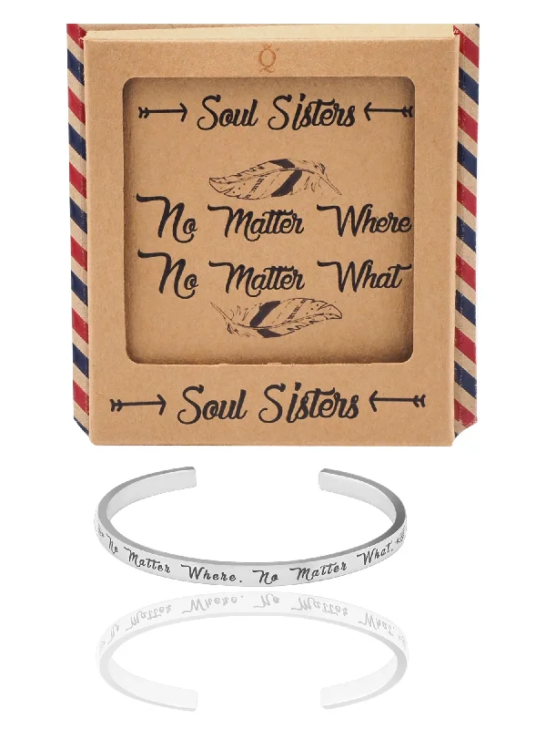 Bright crystal bangles-Rylan Soul Sisters Cuff Bracelet, Sister Gifts, Inspirational Quote and Greeting Card