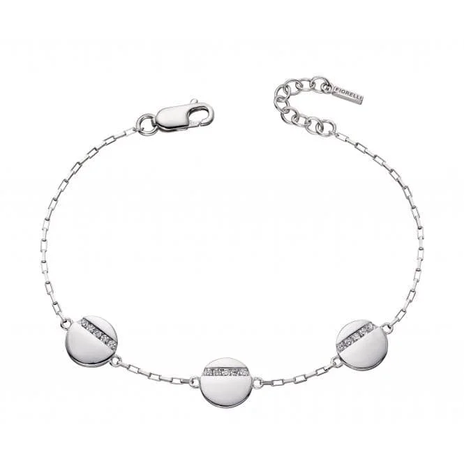 Tide bead bangles-Fiorelli Silver Cubic Zirconia Baguettes Bracelet B5104C