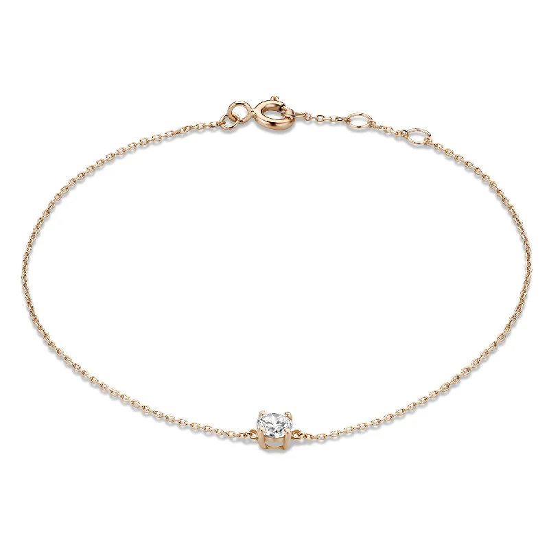 Dual metal bracelets-La Concorde Apolline 14 karat rose gold bracelet with zirconia stone