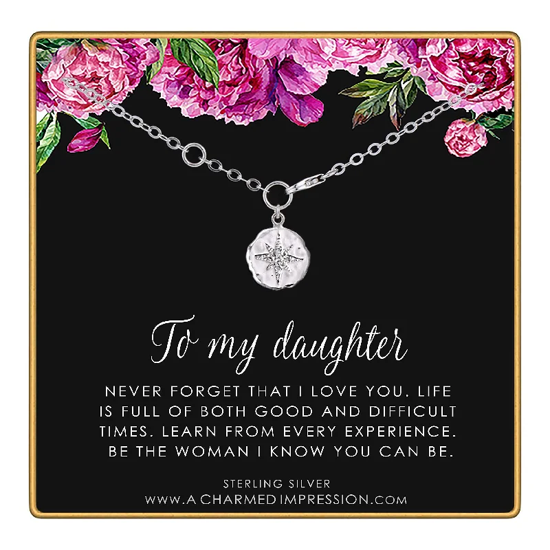 Thin accent bracelets-Gift for Daughter •  Silver CZ Diamond Starburst Bracelet • Daughter Gifts from Mom Dad • Teen Girls Adult Daughter • Encouragement Gifts for Women • Motivational Inspirational Jewelry