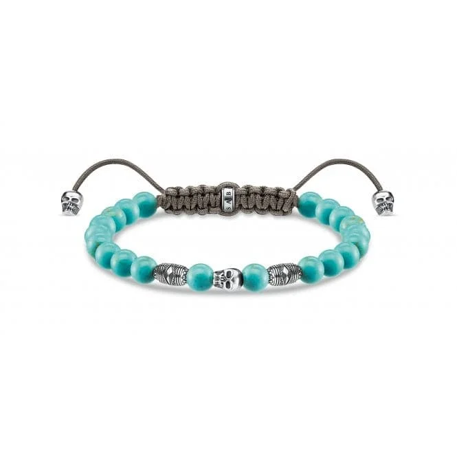 Birch grain bangles-Rebel At Heart Turquoise Skulls Bracelet A1945-504-17-L22V