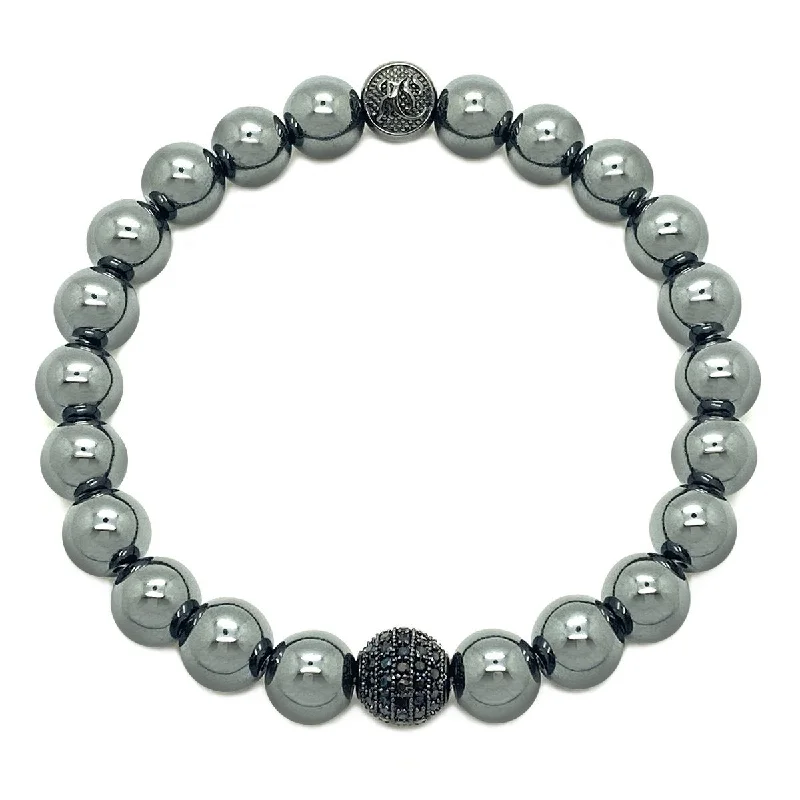 Cool wood bracelets-Classic Diamond Ball Beaded Bracelet