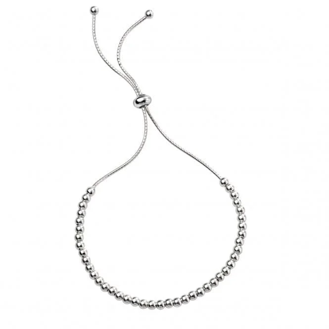 Thin enamel bracelets-Beginnings Sterling Silver B4927 Polished Ball Adjst Toggle Bracelet