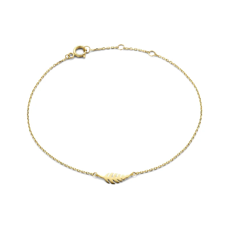 Flax thread bangles-Monceau Giselle 14 karat gold bracelet with feather