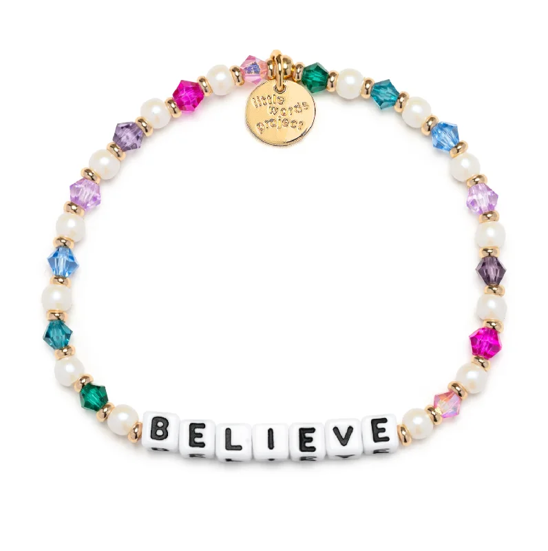 Clear bead bangles-Believe Bracelet