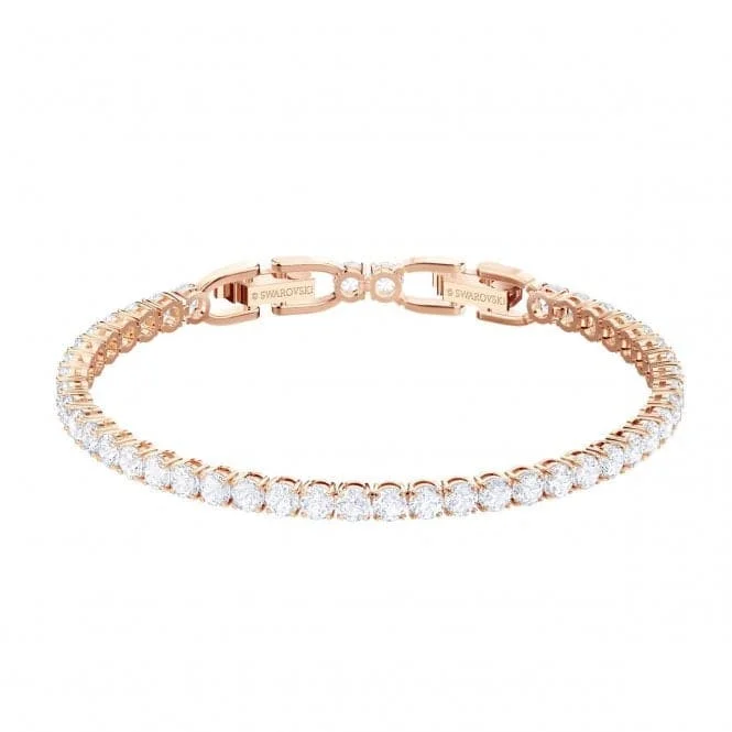 Agate bracelets-Swarovski White Rose Gold-tone Tennis Bracelet 5464948