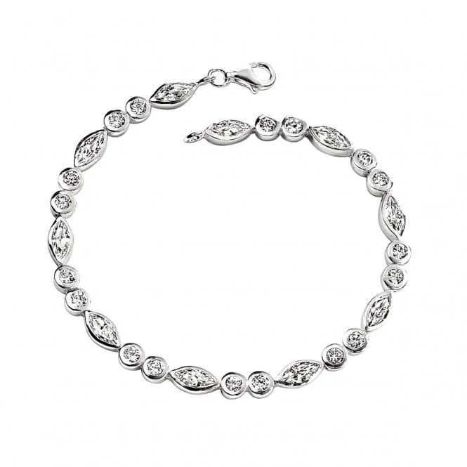 Tide theme bracelets-Elements Silver Marquise And CZ Bracelet B3093CZ362