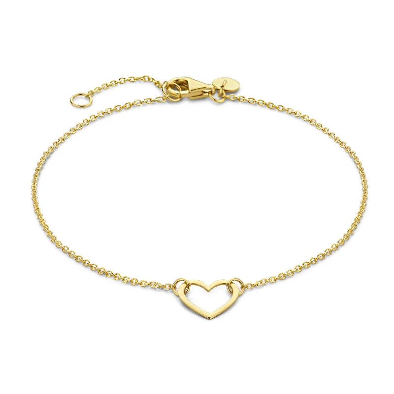 Aged bronze bangles-Belleville Amore 14 karat gold bracelet with heart