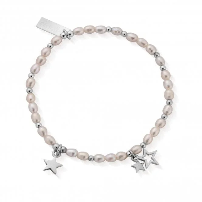 Pure dot bangles-Confetti Falls Silver Life Long Magic Pearl Bracelet 18cm SBLLMAGIC18