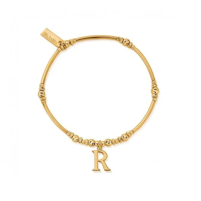 Cord wrap bracelets-Gold Iconic Initial Bracelet - Letter R