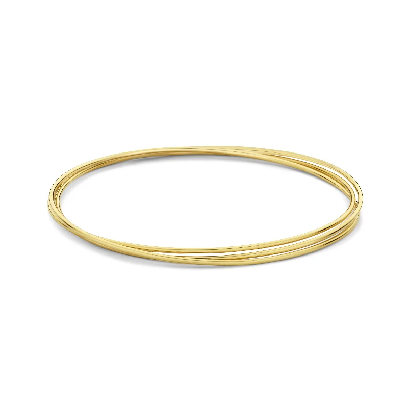 Heavy stone bangles-Cour d'Honneur Adora 14 karat gold bangles with 3 bracelets