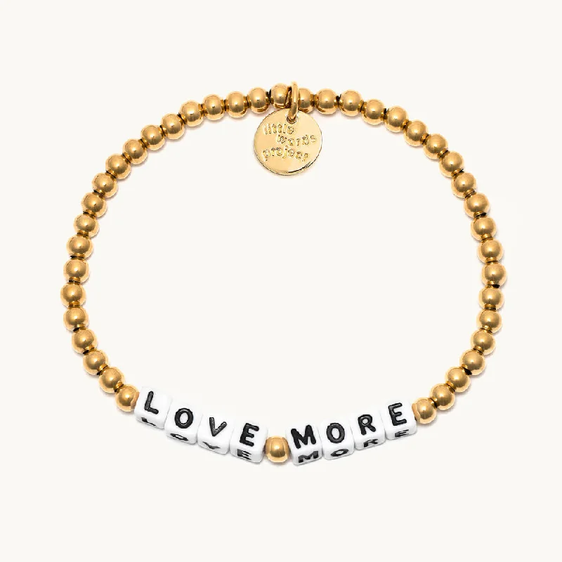 Shiny word bracelets-LOVE MORE GOLD BRACELET