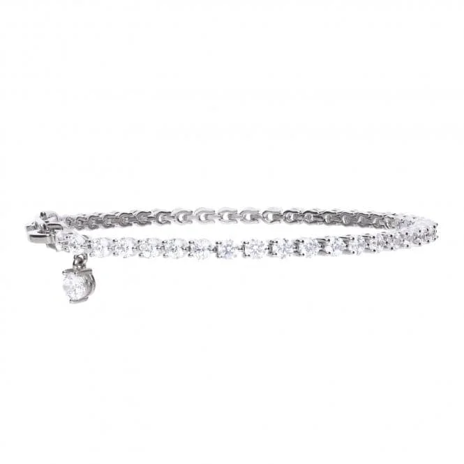 Shiny silver bangles-Diamonfire Silver White Cubic Zirconia Tennis Bracelet B5085