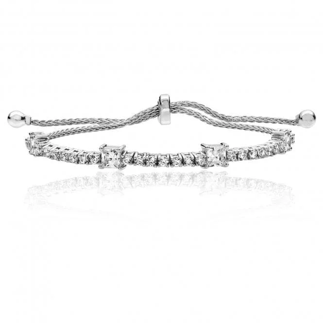 Gem stack bracelets-Silver & Co Square Claw Cubic Zirconia Bracelet - SBG0023