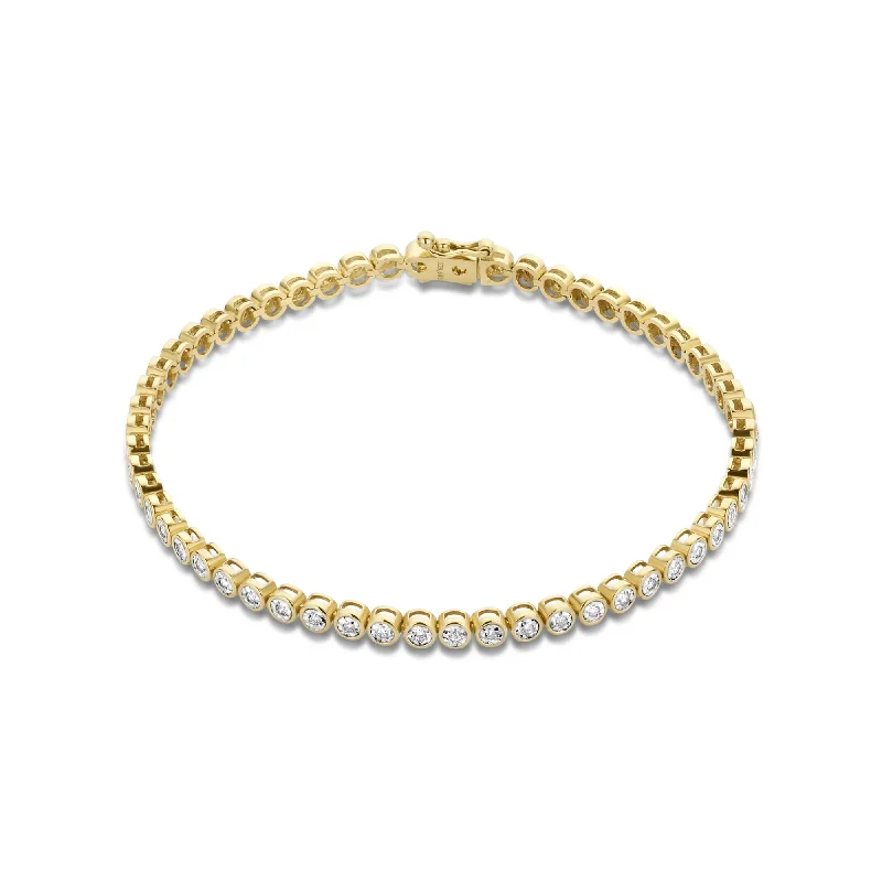 Thin cord bracelets-De la Paix Alfie 14 karat gold tennis bracelet with diamond 0.36 carat