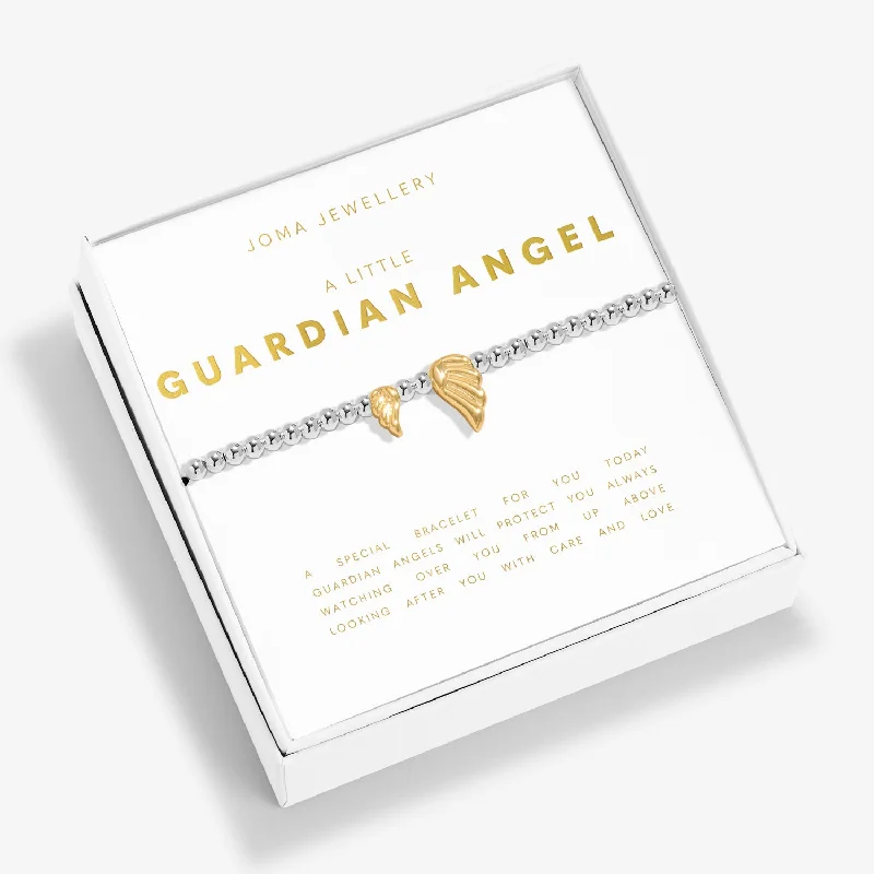 Pure modern bracelets-Boxed A Little Guardian Angel Silver & Gold Plated Bracelet 8191