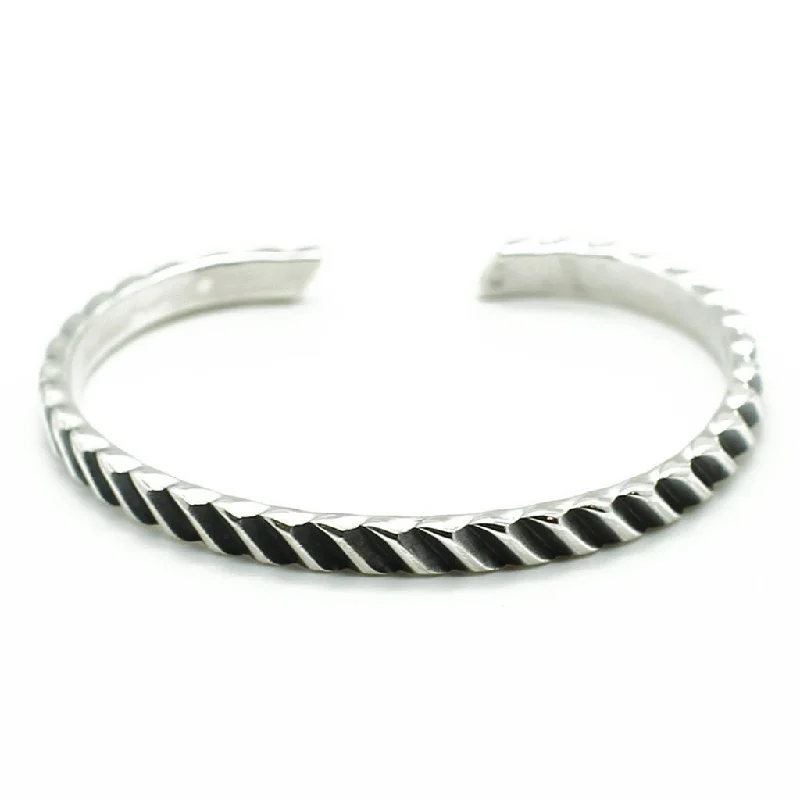 Dusk gothic bracelets-The Continuity Silver Cuff Bracelet